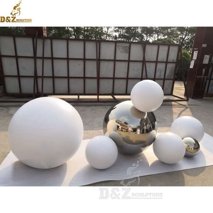 a set of the sculpture for white and gold ball sphere sculpture for decor DZM 058 - Image 2