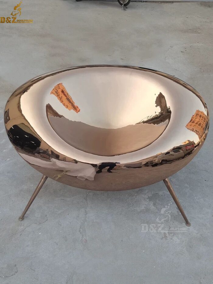 gold plated chair art metal sculpture for sale DZM 081