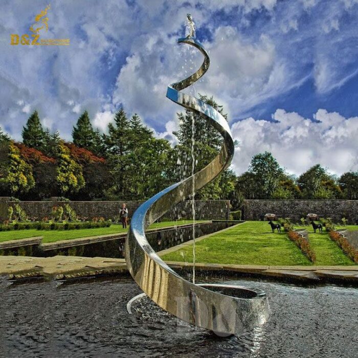 outdoor fountain metal Spiral fountain sculpture garden fountains for sale DZM 035