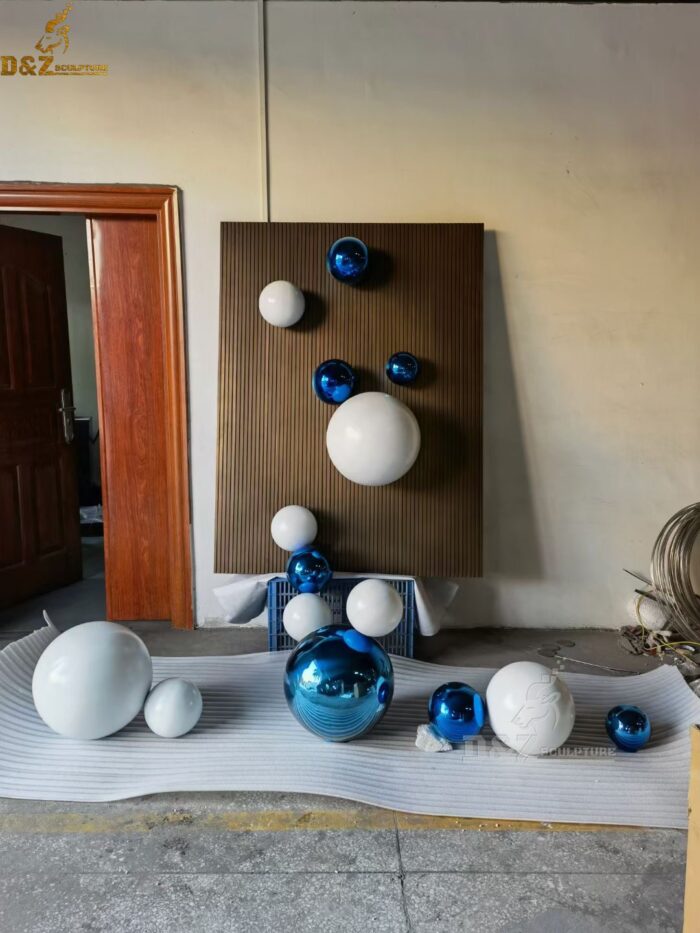 plated metal sphere sculpture indoor decor sculpture for sale DZM 107