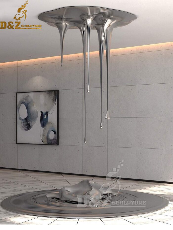 stainlss steel water drop sculpture water sculpture indoor sculpture decor DZM 086
