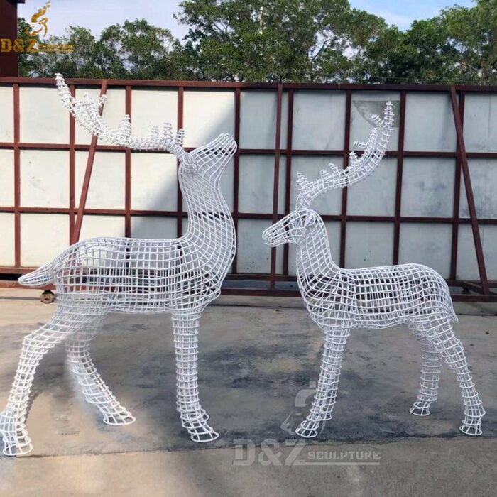 wire deer sculpture outdoor decor for garden sculpture lawn DZM 116