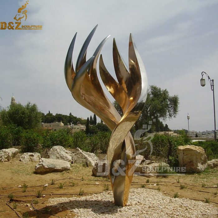 Gallery art large polished stainless steel sculpture for garden decor DZM 218