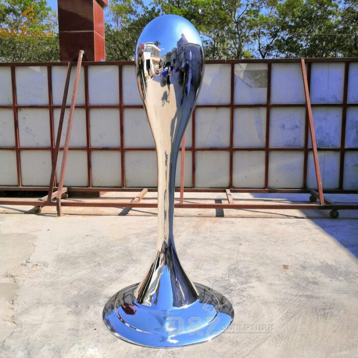mirror finishing metal water drop sculpture for sale DZM 132