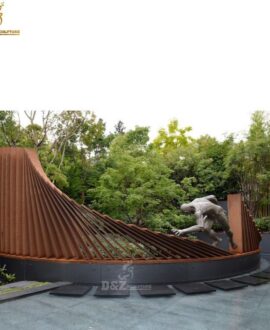 outdoor corten sculpture artwork corten steel sculpture DZM 182