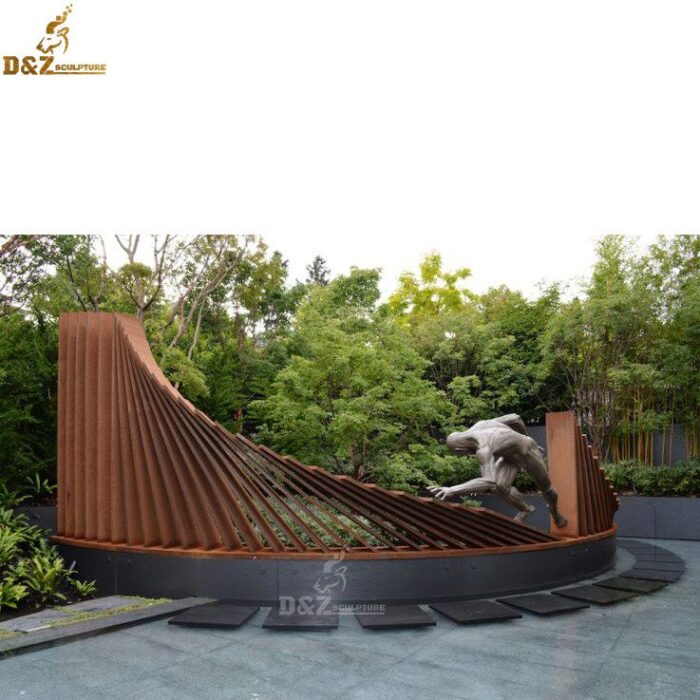 outdoor corten sculpture artwork corten steel sculpture DZM 182