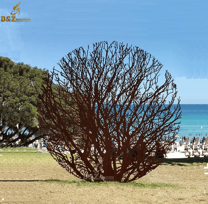 outdoor corten tree sculpture for garden decor corten steel sculpture supplier DZM 189
