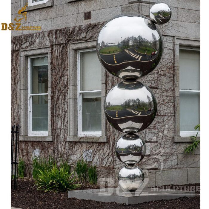 ball sculpture metal stainless steel mirror finishing sculpture DZM 424