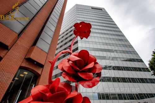flowers sculpture big metal flowers sculpture a bouquet of roses sculpture DZM 416 (1)