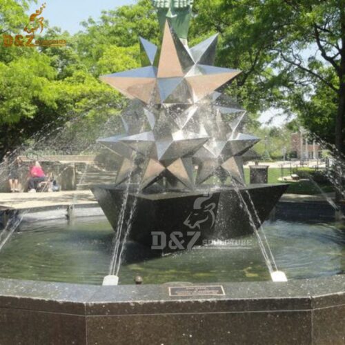 large water fountain sculpture stainless steel mirror finishing sculpture DZM 379