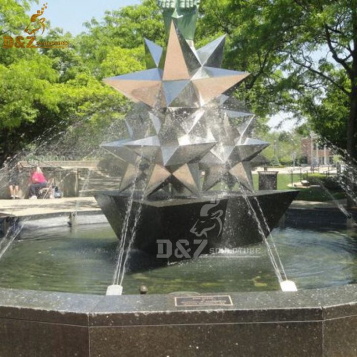 large water fountain sculpture stainless steel mirror finishing sculpture DZM 379