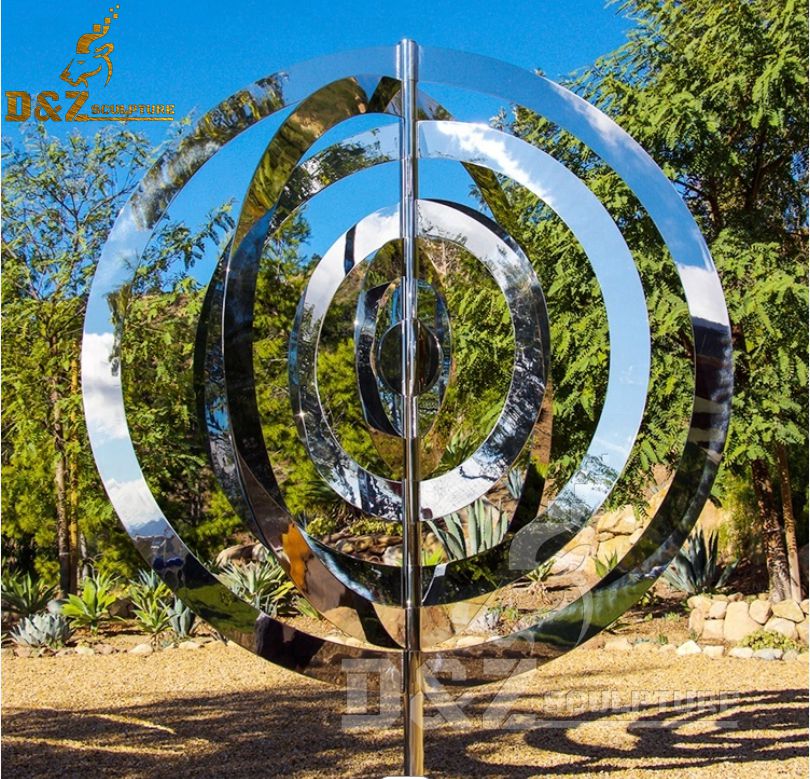 metal circle art sculpture mirror finishing stainless steel circle