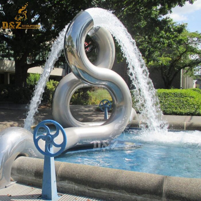 metal water fountain sculpture DIY letter 8 fountain sculpture DZM 377 (1)