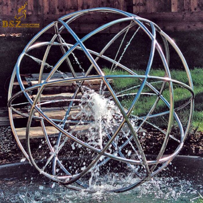 modern water fountain outdoor garden stainless steel waterfall wall fountain DZM 360