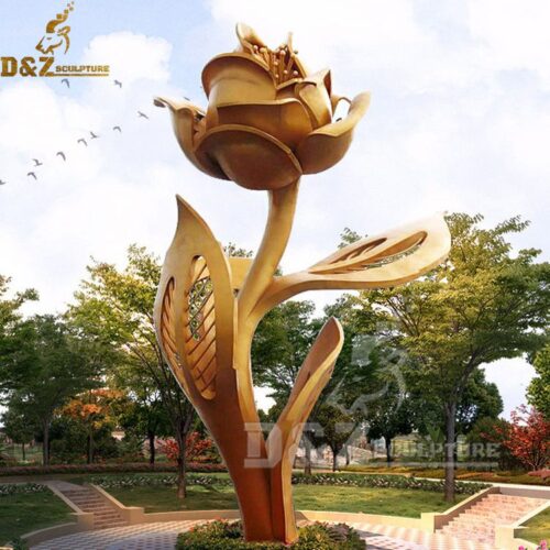 oversize flower sculptures stainless steel flower sculpture DZM 420