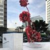 sculptures made of flowers red rose sculpture for garden decorative DZM 414 (2)