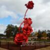 sculptures made of flowers red rose sculpture for garden decorative DZM 414