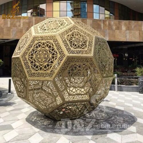 stainless steel ball art sculpture decor metal sphere asculpture for garden decor DZM 431