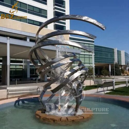 abstract stainless steel sculpture modern city mirror finishing sculpture DZM 507