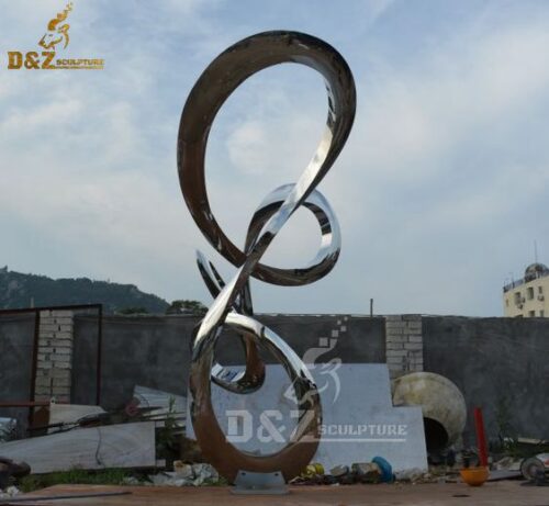 polished steel sculpture garden decor stainless steel sculpture for sale DZM 482