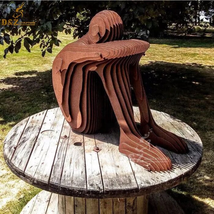 corten steel modern sliceds figure art design for sale DZM 605