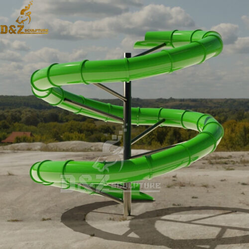 large stainless steel slide sculpture water feather modern art for kids paly DZM 571 (1)