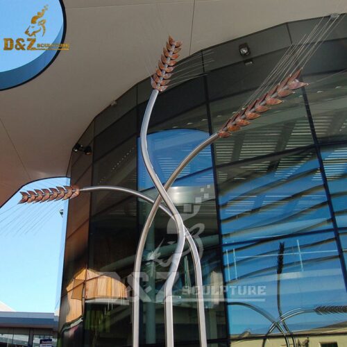 stainless steel Wheat ears sculpture metal art design for sale DZM 548