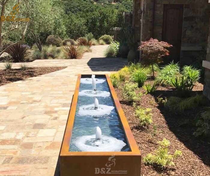 corten steel water founatin sculpture for garden design water pool for decor DZM 637