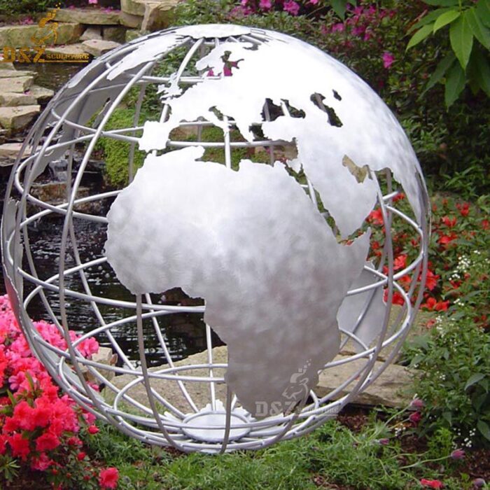 stainless steel globe sculpture for art sculpture modern design for sale DZM 652