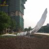 large withe feather sculpture stainless steel painting modern for park DZM 751