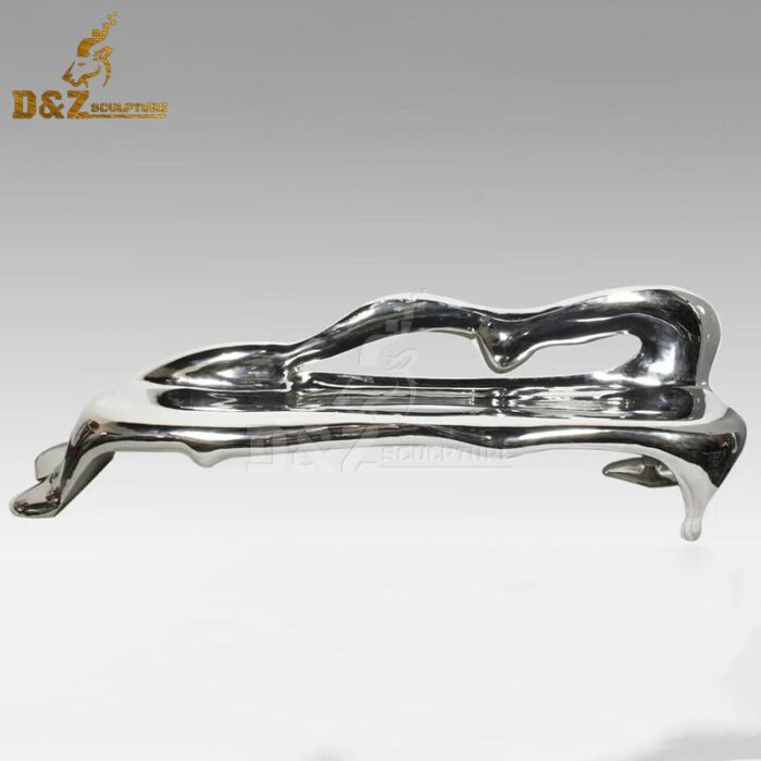 sculptural bench art modern mirror finishing sculpture for park DZM 728