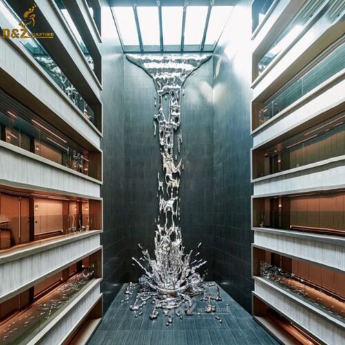 stainless steel art design sculpture for modern decor Water splashed sculpture DZM 704