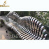 stainless steel mirror finishing bench sculpture for modern garden DZM 666 - Image 3
