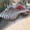 stainless steel mirror finishing bench sculpture for modern garden DZM 666 - Image 4