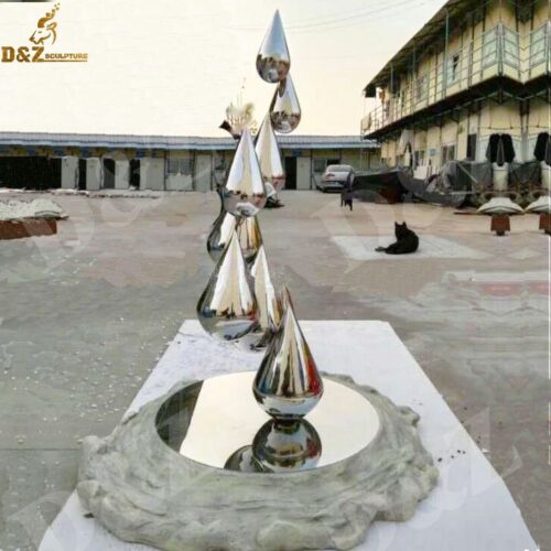 stainless steel water drop sculpture for sale metal sculpture mirror finishing DZM 680