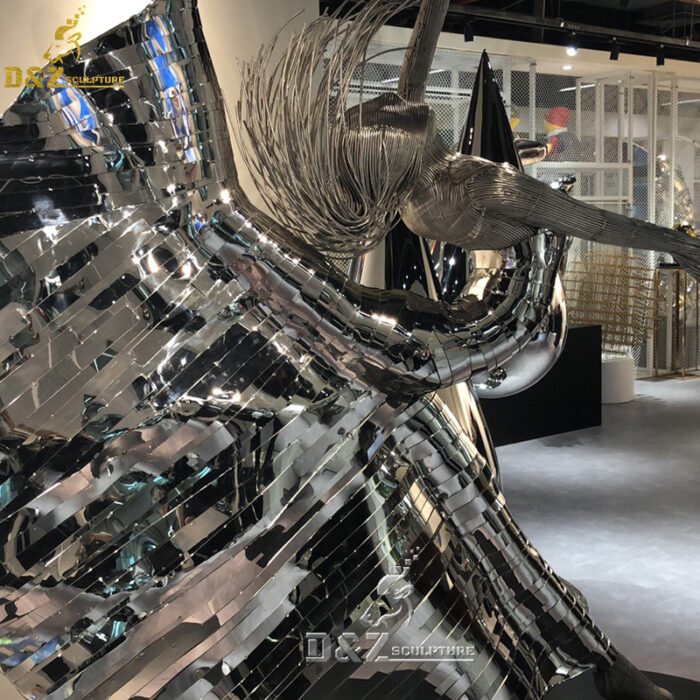 an abstract dancer girl sculpture art design for indoor decor mirror finishing sculpture DZM 829 (1)