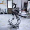 high polished phoneix sculpture abstract mirror finishing modern design DZM 801 (1)