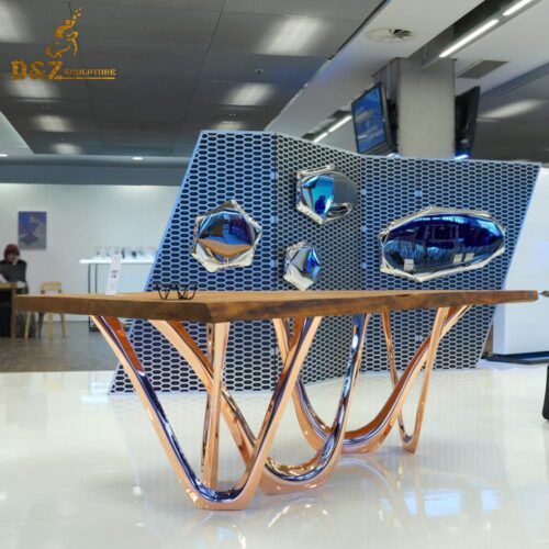 stainless steel art modern sculpture art table sculpture metal table for sale DZM 770