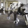 stainless steel sculpture art modern animal sculpture geometry animal sculpture for sale DZM 797 (1)
