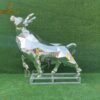 stainless steel sculpture art modern bull geometry mirror finishing shiny for sale DZM 799