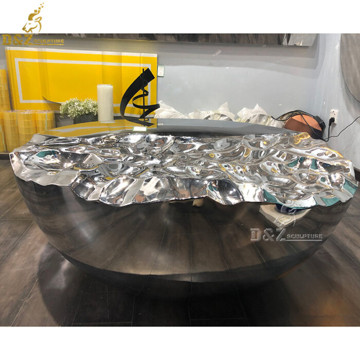 stainless steel water wave metal decor table abstract sculpture for decor DZM 803 (1)