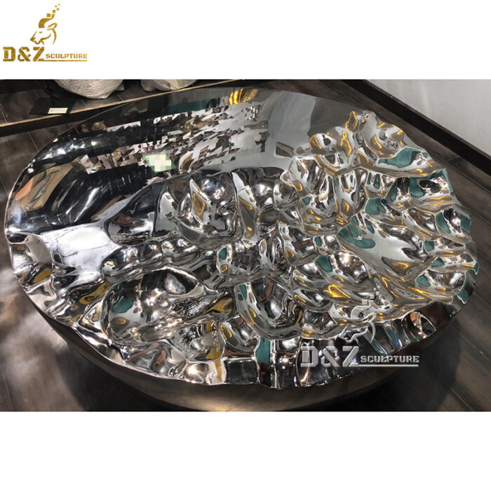 stainless steel water wave metal decor table abstract sculpture for decor DZM 803 (2)