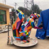 stainless steel art modern design animal geomrtric colorful sculpture DZM 843 (1)