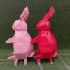 stainless steel geometric art rabbite sculpture modern design for sale DZM 847 - Image 2