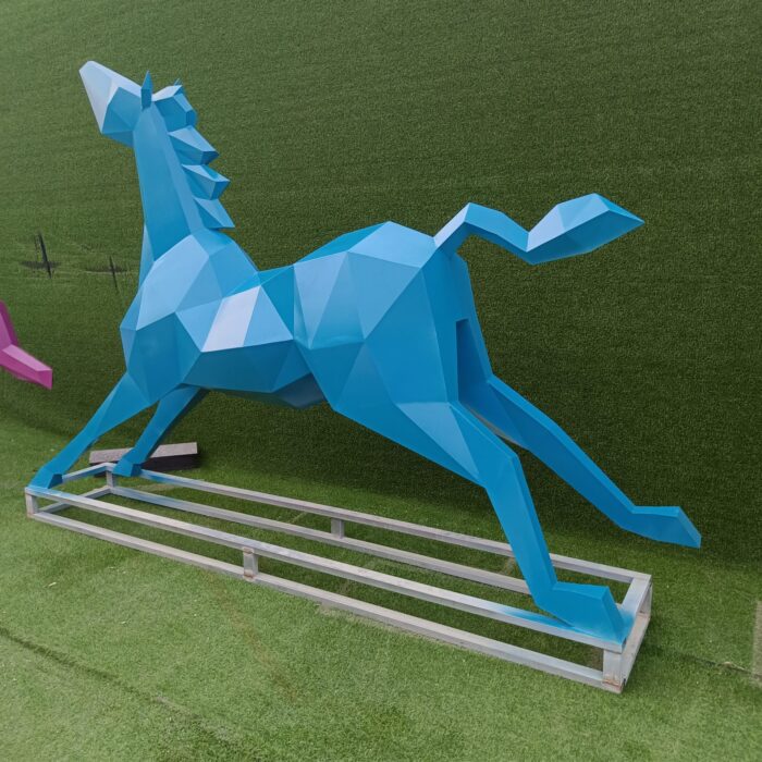 stainless steel sculpture art modern animal geometric painting sculpture for sale DZM 846 - Image 2
