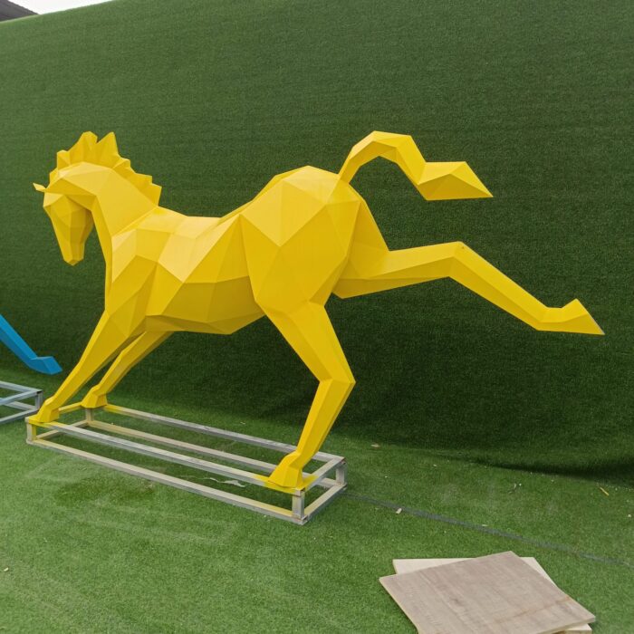 stainless steel sculpture art modern animal geometric painting sculpture for sale DZM 846 - Image 3