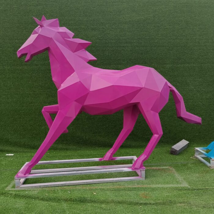 stainless steel sculpture art modern animal geometric painting sculpture for sale DZM 846