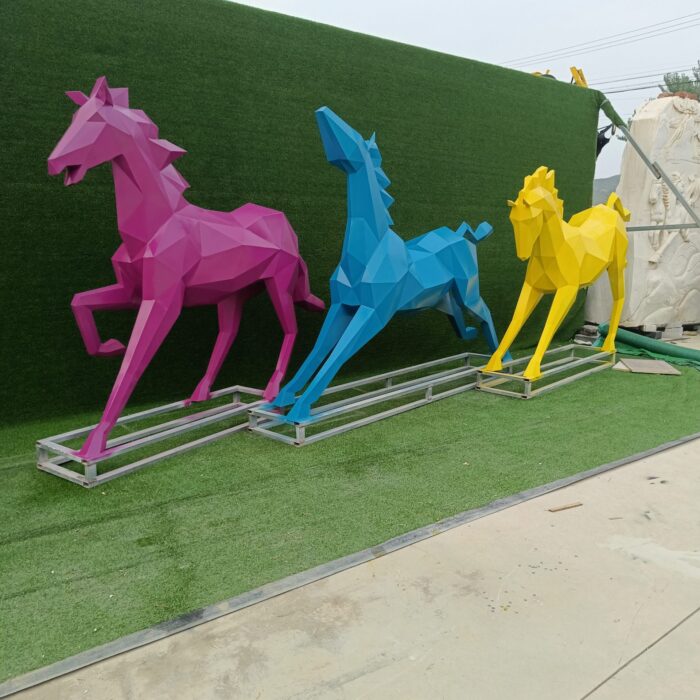 stainless steel sculpture art modern animal geometric painting sculpture for sale DZM 846 - Image 5