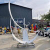 art modern white feather stainless steel art modern for garden decoration DZM 884 (2)
