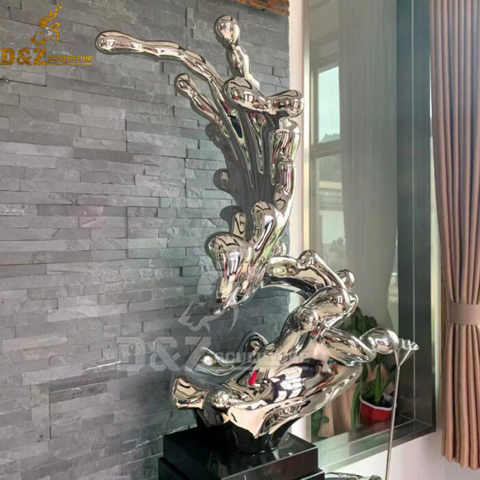 outdoor stainless steel water splish mirror finishing shiny sculpture for garden decoration DZM 871 (3)